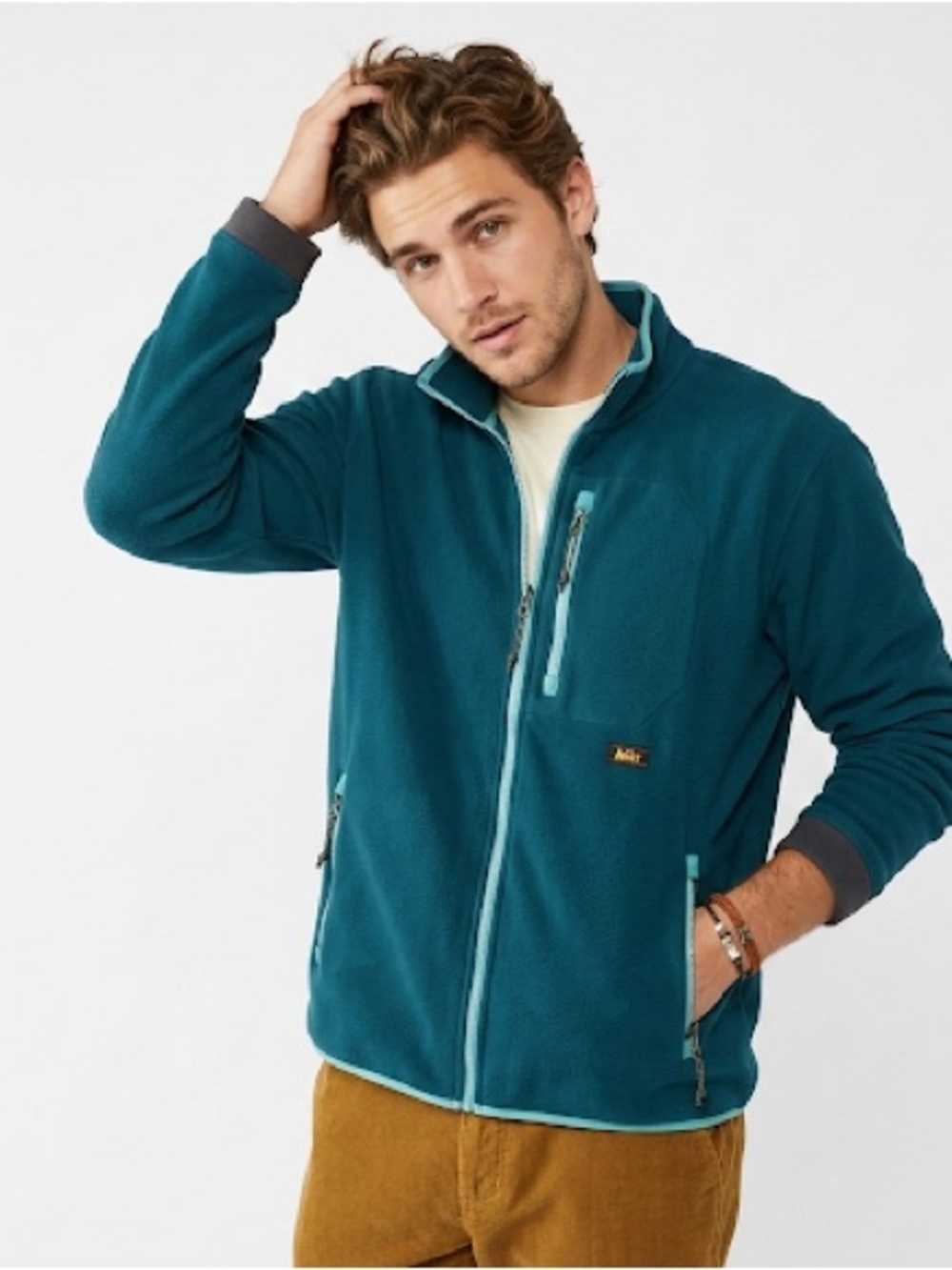 REI Co-op Mens XLT Polartec Fleece Full Zip Jacket Gorpcore Teal